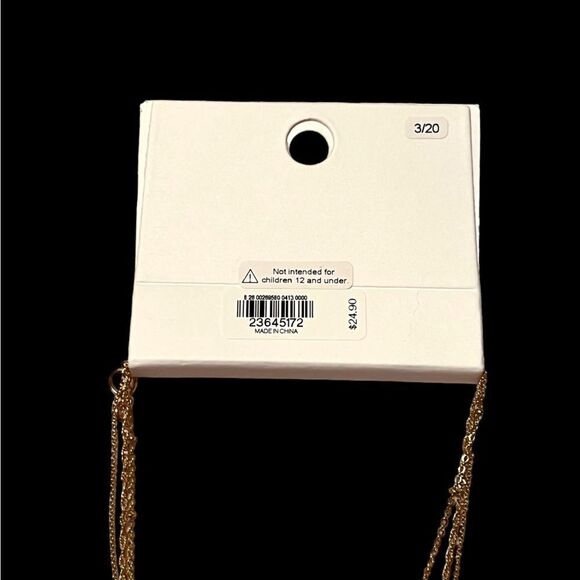 NWT Express Multi-Strand Multi-Layer Cubic Zirconia Moon Gold Tone Necklace - Picture 5 of 5